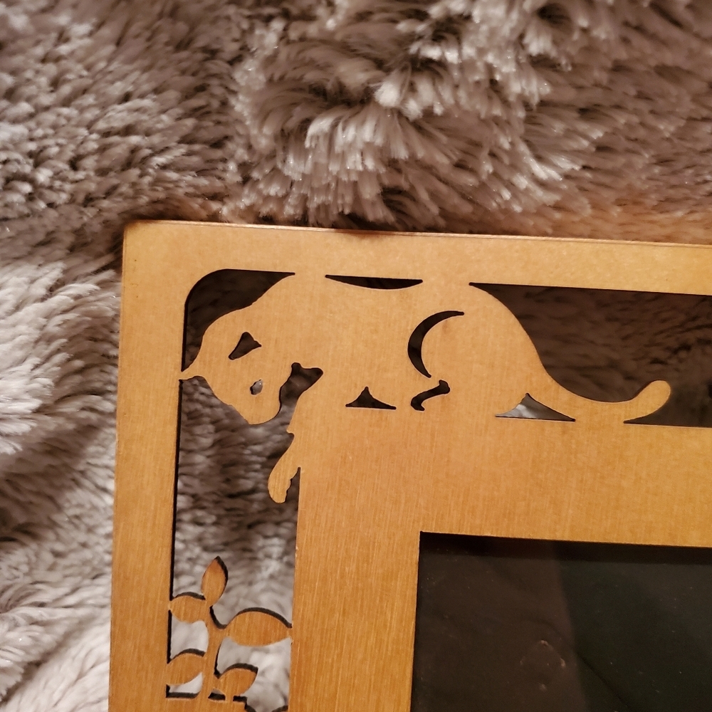 Vintage Novelty Carved Wood Intricate Cats Picture Frame 7" x 7" Rustic Decor - Picture 2 of 8
